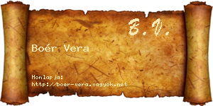 Boér Vera névjegykártya
